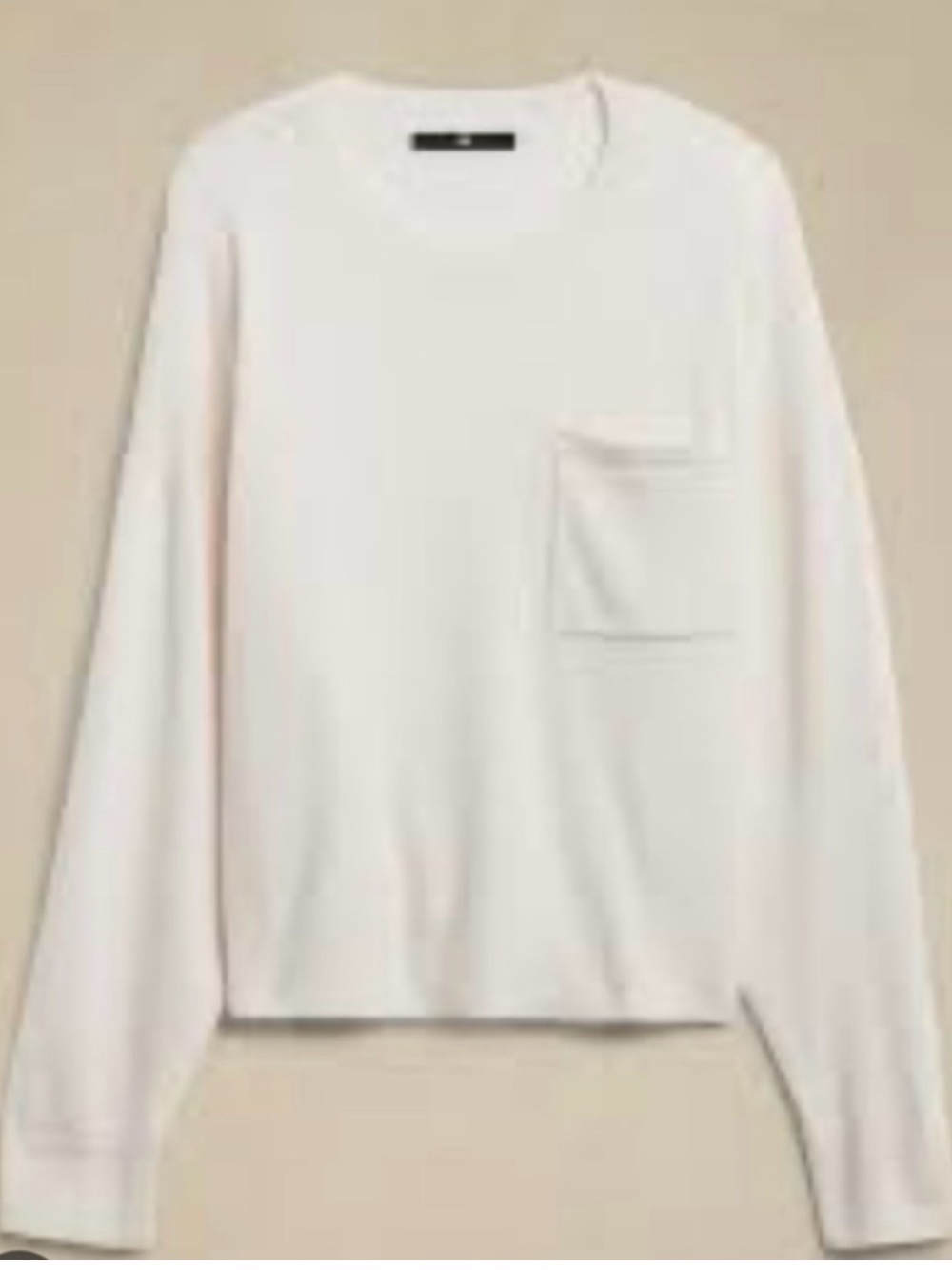 Free People White Long Sleeve Pocket Tee